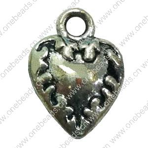 Pendant. Fashion Zinc Alloy jewelry findings. Heart 13x10mm. Sold by Bag