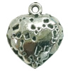 Pendant. Fashion Zinc Alloy jewelry findings. Heart 22x18mm. Sold by Bag
