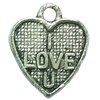 Pendant. Fashion Zinc Alloy jewelry findings. Heart 11x10mm. Sold by Bag
