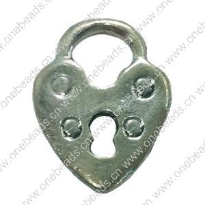 Pendant. Fashion Zinc Alloy jewelry findings. Heart 17x14mm. Sold by Bag