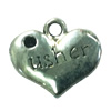 Pendant. Fashion Zinc Alloy jewelry findings. Heart 14x14mm. Sold by Bag
