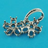 Copper Pendant Settings, Fashion jewelry findings, Flower 14x27mm, Sold by bag