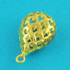 Copper Hollow Bali pendant, Fashion jewelry findings, Teardrop 13x21mm, Sold by bag
