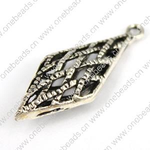 Copper Hollow Bali pendant, Fashion jewelry findings,Diamond 33x12x7mm, Sold by bag