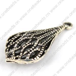 Copper Hollow Bali pendant, Fashion jewelry findings,Teardrop 29x14x7.5mm, Sold by bag