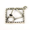 Copper pendant settings, Fashion jewelry findings,Diamond 21x24mm, Sold by bag