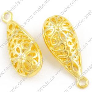 Copper Hollow Bali Pendant, Fashion jewelry findings, Teardrop 18x4.5x6.5mm, Sold by bag