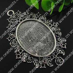 Zinc Alloy Cabochon Settings. Fashion Jewelry Findings. 77x55mm, Inner dia：30.1x40.1mm. Sold by PC