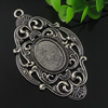 Zinc Alloy Cabochon Settings. Fashion Jewelry Findings. 49.5x84.5mm, Inner dia：18.3x25mm. Sold by PC
