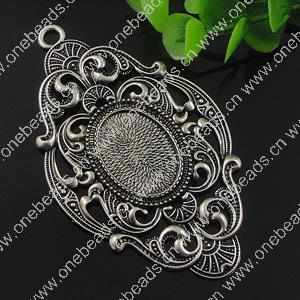 Zinc Alloy Cabochon Settings. Fashion Jewelry Findings. 49.5x84.5mm, Inner dia：18.3x25mm. Sold by PC