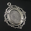 Zinc Alloy Cabochon Settings. Fashion Jewelry Findings. 52x40mm, Inner dia：18.2x25mm. Sold by PC

