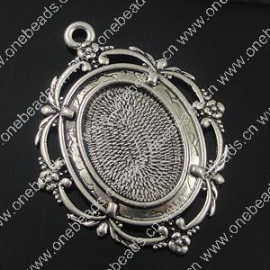 Zinc Alloy Cabochon Settings. Fashion Jewelry Findings. 52x40mm, Inner dia：18.2x25mm. Sold by PC