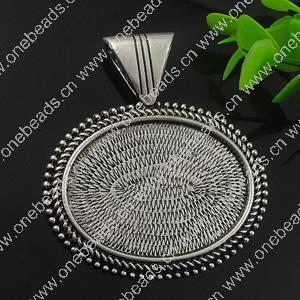Zinc Alloy Cabochon Settings. Fashion Jewelry Findings. 56x50mm, Inner dia：30.3x40.3mm. Sold by PC