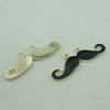 Zinc Alloy Enamel Connector, Fashion jewelry findings mustache 17x49mm, Sold by Bag
