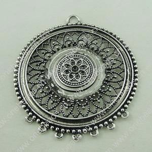 Connector. Fashion Zinc Alloy Jewelry Findings. Flat Round 68x60mm. Sold by PC