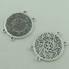 Connector. Fashion Zinc Alloy Jewelry Findings. Flat Round 35x30mm. Sold by Bag