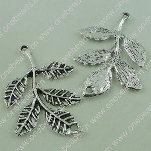 Connector. Fashion Zinc Alloy Jewelry Findings. leaf 39x38mm. Sold by Bag