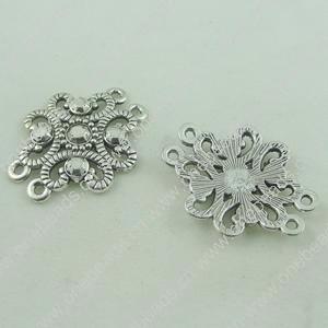 Connector. Fashion Zinc Alloy Jewelry Findings. Flower 25x32mm. Sold by Bag