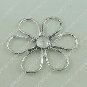 Connector. Fashion Zinc Alloy Jewelry Findings. Flower 40x44mm. Sold by Bag