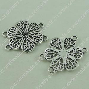 Connector. Fashion Zinc Alloy Jewelry Findings. Flower 29x25mm. Sold by Bag