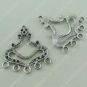 Connector. Fashion Zinc Alloy Jewelry Findings. Heart 29x26mm. Sold by Bag