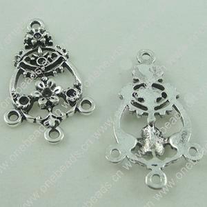 Connector. Fashion Zinc Alloy Jewelry Findings. Flower 36x22mm. Sold by Bag