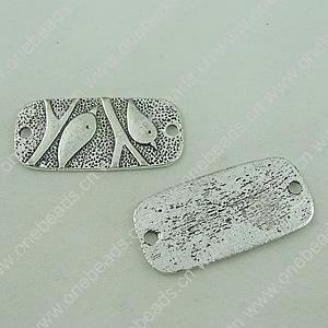 Connector. Fashion Zinc Alloy Jewelry Findings. Rectangle 36x18mm. Sold by Bag