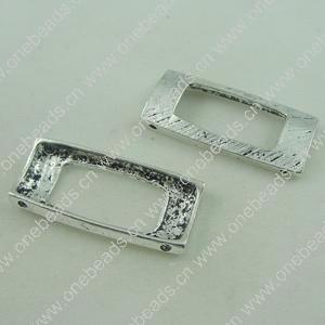 Connector. Fashion Zinc Alloy Jewelry Findings. Rectangle 37x17mm. Sold by Bag