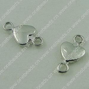 Connector. Fashion Zinc Alloy Jewelry Findings. Heart 15x8mm. Sold by Bag