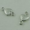 Connector. Fashion Zinc Alloy Jewelry Findings. Heart 15x8mm. Sold by Bag
