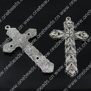 Connector. Fashion Zinc Alloy Jewelry Findings. Cross 53x30mm. Sold by Bag