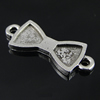 Connector. Fashion Zinc Alloy Jewelry Findings. Bowknot 20x8mm. Sold by Bag