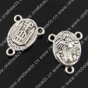 Connector. Fashion Zinc Alloy Jewelry Findings. Flat oval 18x14mm. Sold by Bag