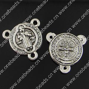 Connector. Fashion Zinc Alloy Jewelry Findings. Flat Round 16x16mm. Sold by Bag
