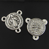 Connector. Fashion Zinc Alloy Jewelry Findings. Flat Round 16x16mm. Sold by Bag
