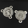 Connector. Fashion Zinc Alloy Jewelry Findings. Flat Round 16x16mm. Sold by Bag