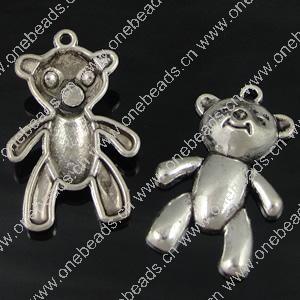 Pendant. Fashion Zinc Alloy Jewelry Findings. Animal 38x24mm. Sold by Bag