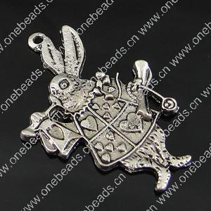 Pendant. Fashion Zinc Alloy Jewelry Findings. Animal 34x24mm. Sold by Bag
