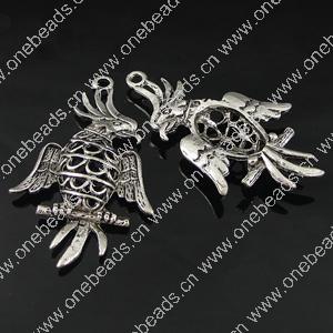 Pendant. Fashion Zinc Alloy Jewelry Findings. Animal 47x28mm. Sold by Bag