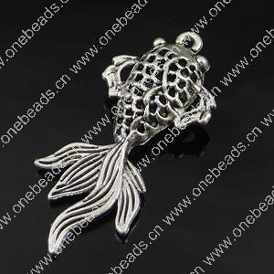 Hollow Bali Pendant. Fashion Zinc Alloy Jewelry Findings. Animal 46x20.5mm. Sold by Bag