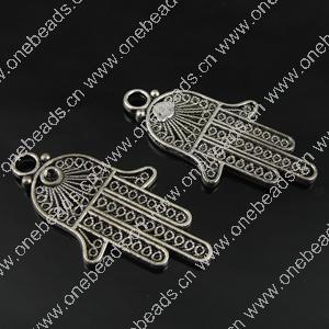 Pendant. Fashion Zinc Alloy Jewelry Findings. Hand 39.5x22mm. Sold by Bag