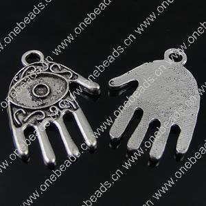 Pendant. Fashion Zinc Alloy Jewelry Findings. Hand 30x20mm. Sold by Bag