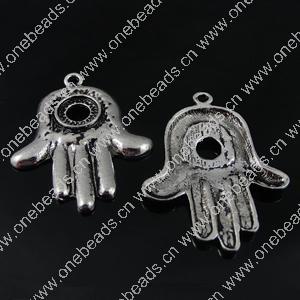 Pendant. Fashion Zinc Alloy Jewelry Findings. Hand 34.5x44mm. Sold by Bag