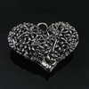 Pendant. Fashion Zinc Alloy Jewelry Findings. Heart 41x32mm. Sold by PC

