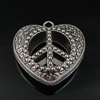 Pendant. Fashion Zinc Alloy Jewelry Findings. Heart 49x49mm. Sold by PC
