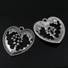 Pendant. Fashion Zinc Alloy Jewelry Findings. Heart 31x29mm. Sold by Bag
