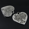 Pendant. Fashion Zinc Alloy Jewelry Findings. Heart 23x23.5mm. Sold by Bag

