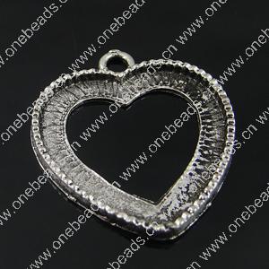 Pendant settings. Fashion Zinc Alloy Jewelry Findings. Heart 30x26.5mm, Inner dia：24x23mm Sold by Bag