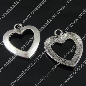 Pendant. Fashion Zinc Alloy Jewelry Findings. Heart 25x22mm. Sold by Bag