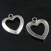 Pendant. Fashion Zinc Alloy Jewelry Findings. Heart 25x22mm. Sold by Bag
